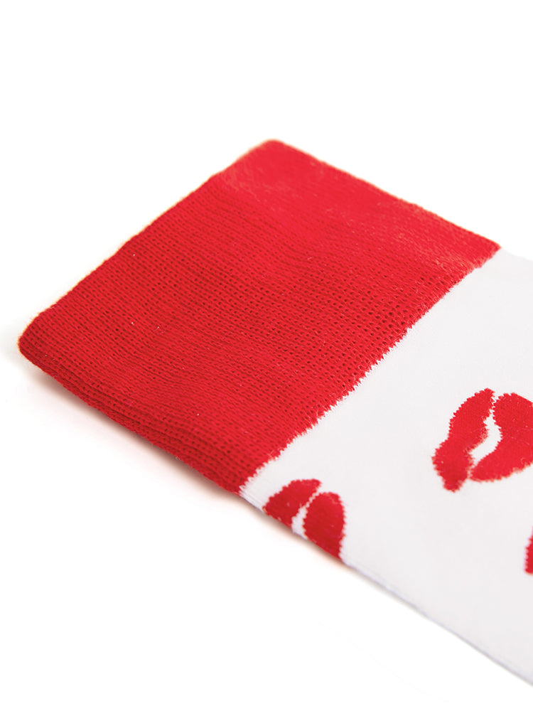 2 Pack Lip & Heart Pattern Crew Socks