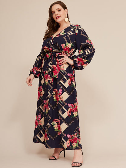 Floral Printed Wrap Maxi Dress
