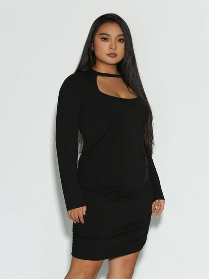 Cut Out Long Sleeve Dress