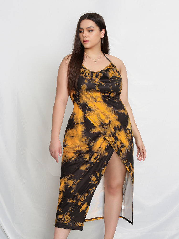 Stained Split Hem Dress