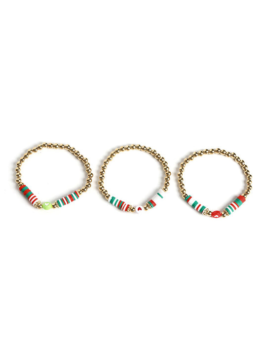 3 Pack Heart Detail Beaded Bracelets