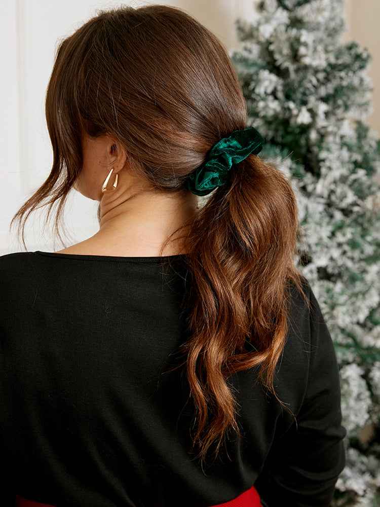 2 Pack Solid Velvet Scrunchies