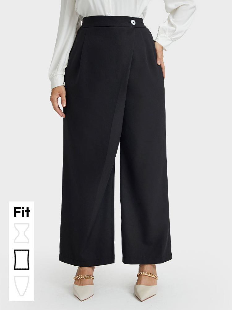Asymmetrical Wide Leg Pants