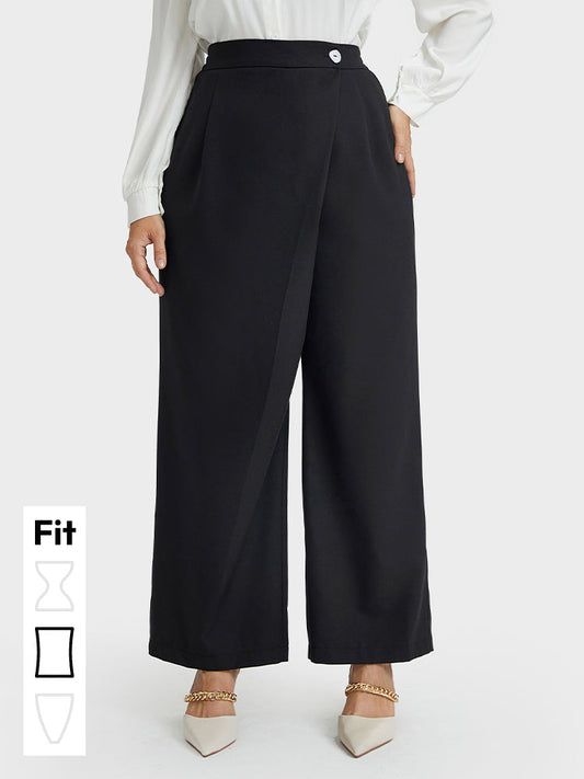 Asymmetrical Wide Leg Pants