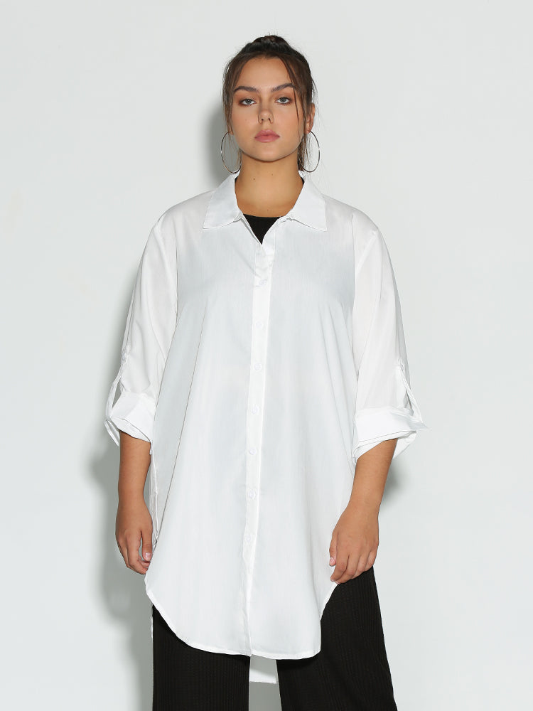 Irregular Hem Shirt Dress