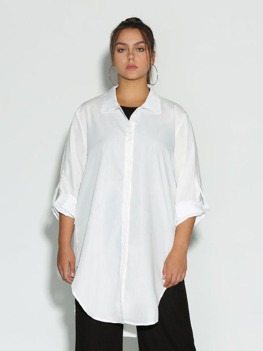 Irregular Hem Shirt Dress