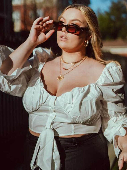 Ruffle Ruched Bust Blouse