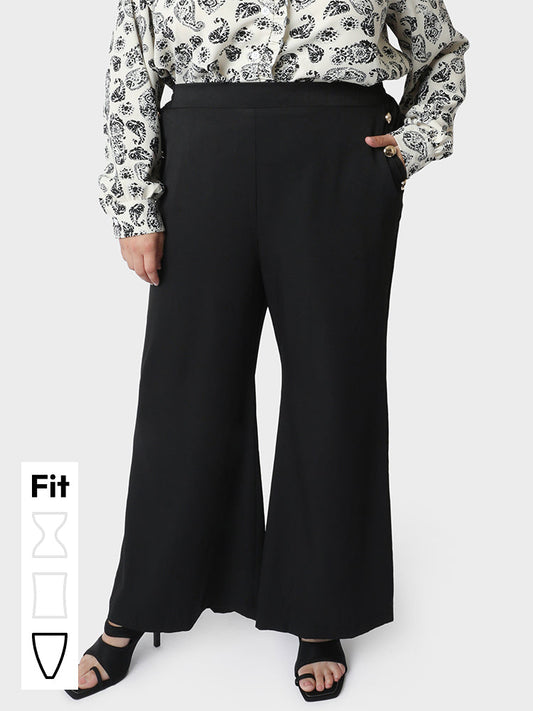Button Wide Leg Pants