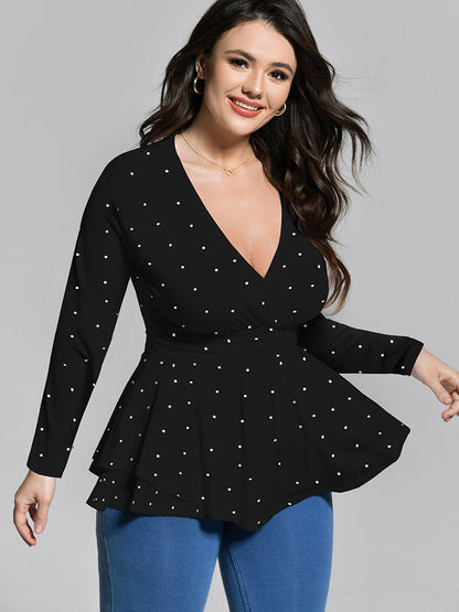 Polka Dot Ruffled T-shirt