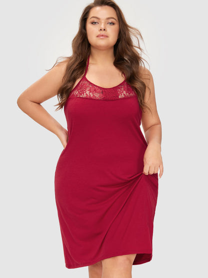 Samantha Casual At Home - Lace Insert Backless Lounge Dress