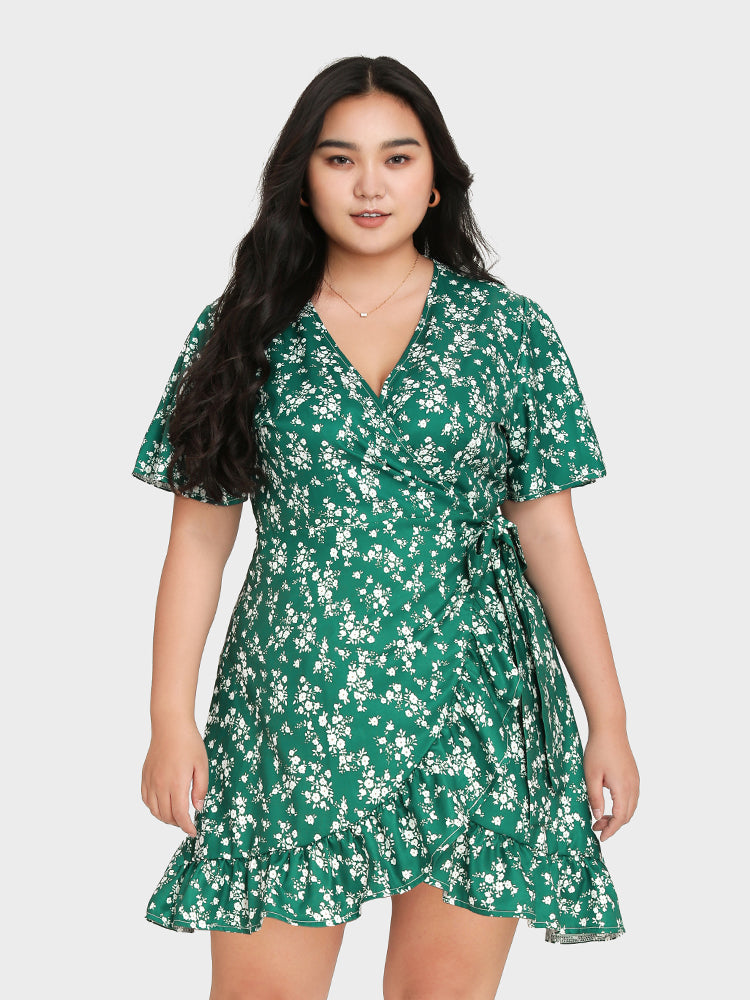 Ditsy Irregular Hem Dress