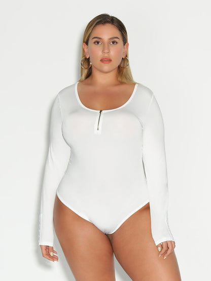 Basic Zipper Collar Bodysuits