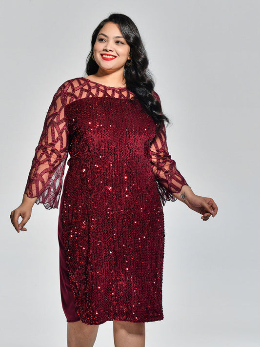 Sequins Patchwork Dress