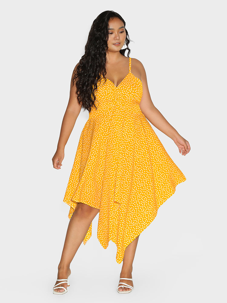 Ditsy Irregular Hem Dress