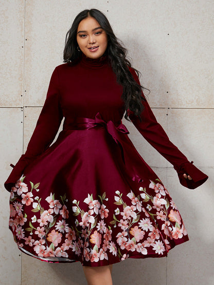 Floral Ribbon Knotted Dress