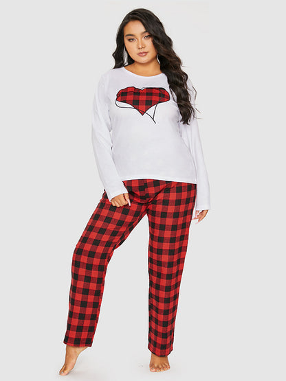 Heart Pattern Tartan Lounge Set
