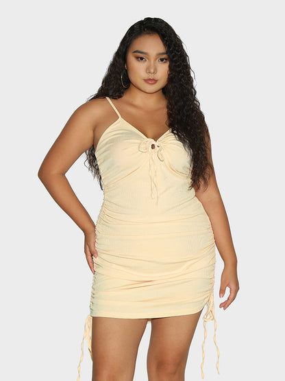 Ruched Knotted Dress