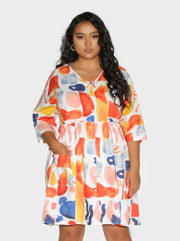 Painting Button Dress