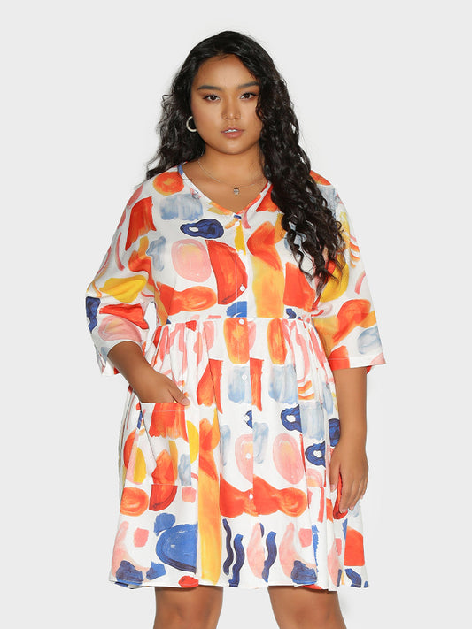 Painting Button Dress