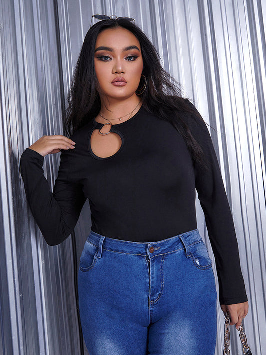 Circle Cut Out Long Sleeve T-shirt