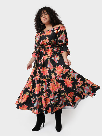 Floral Off Shoulder Maxi Dress
