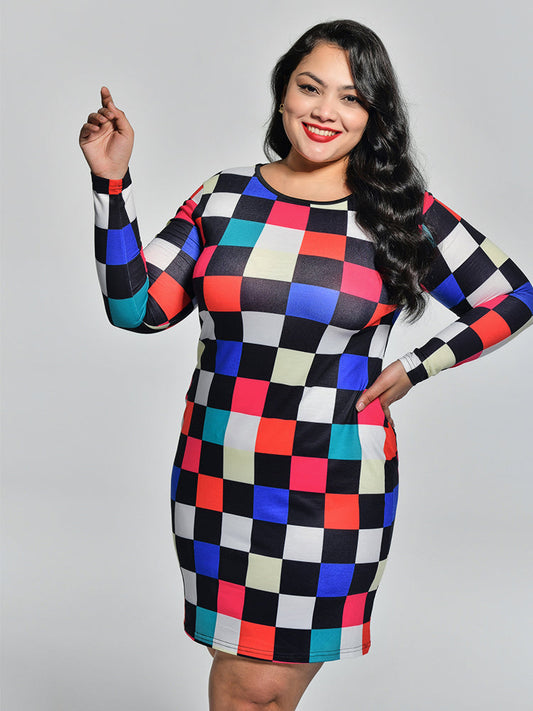 Checked Bodycon Dress