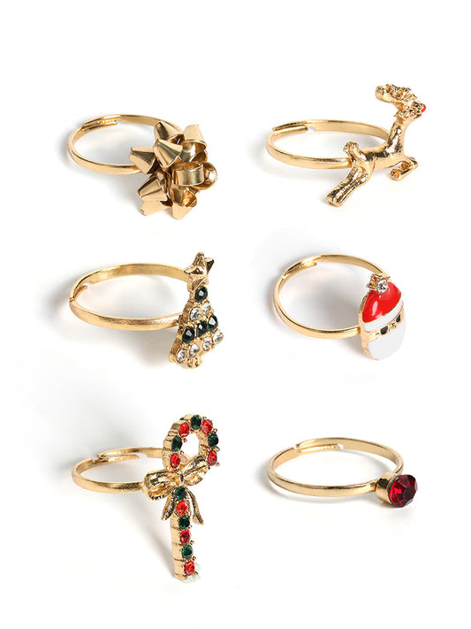 6 Pack Tree & Santa Claus Rings