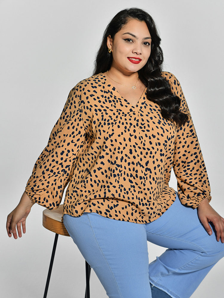 Spot Printed Chiffon Blouse