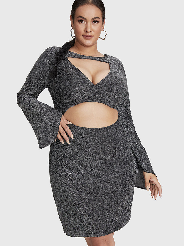 Bell Sleeve Cut Out Dress