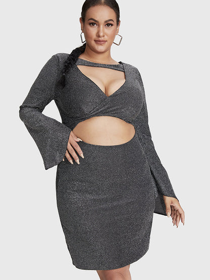 Bell Sleeve Cut Out Dress