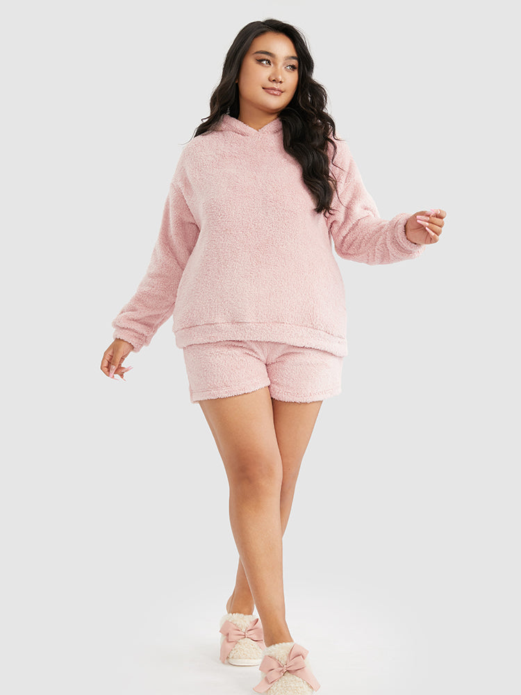 Hooded Pocket Flannel Lounge Set