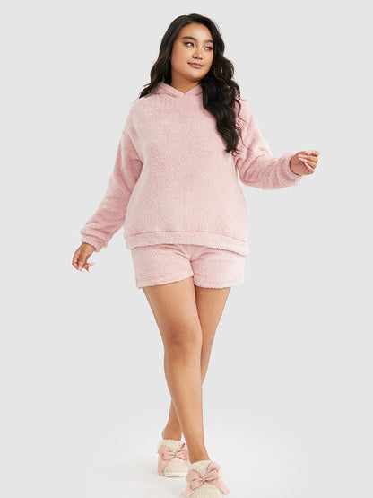 Hooded Pocket Flannel Lounge Set