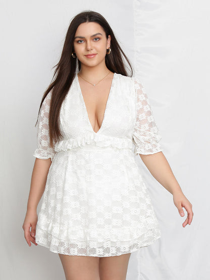 Back Tie Ruffle Dress