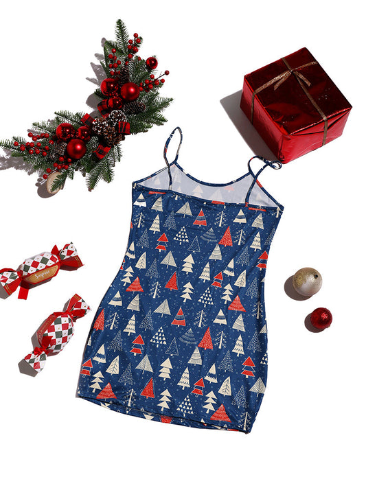 Christmas Tree Print Cami Night Dress