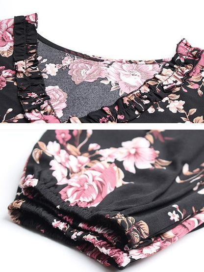Floral Printed V-neck Blouse