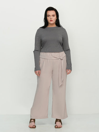 Cut Out Sleeve Round Neck T-Shirt