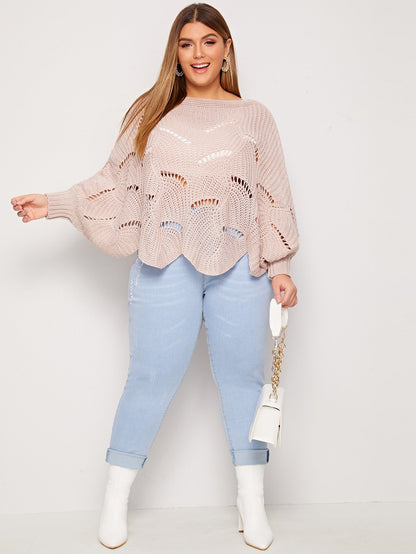 Batwing Sleeve Cut Out Sweater