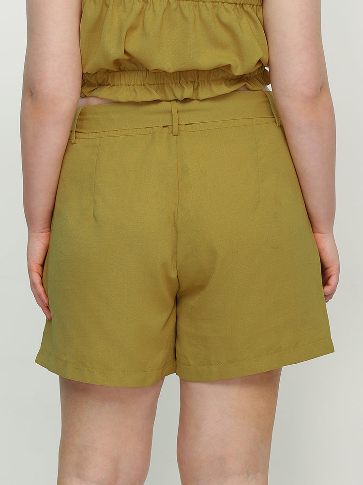 Belted Bowknot Shorts