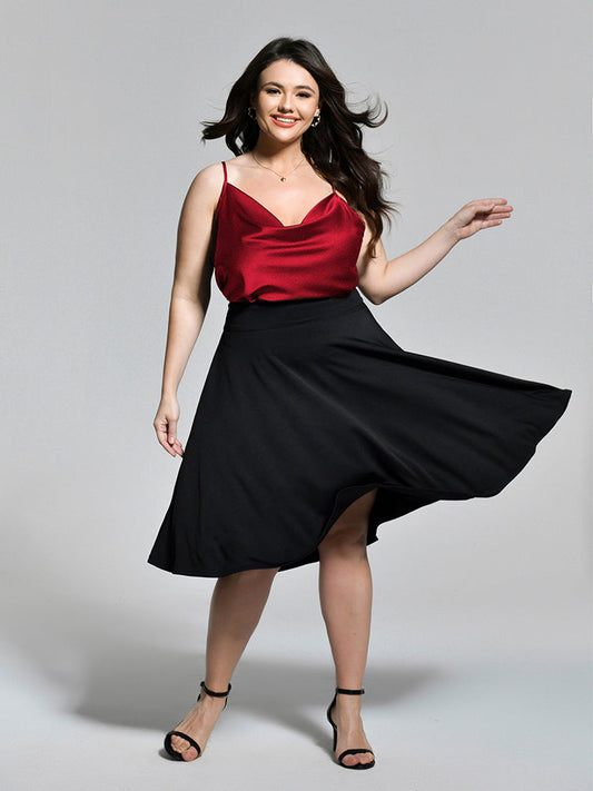 Red Chiffon Backless Cami Tank Top