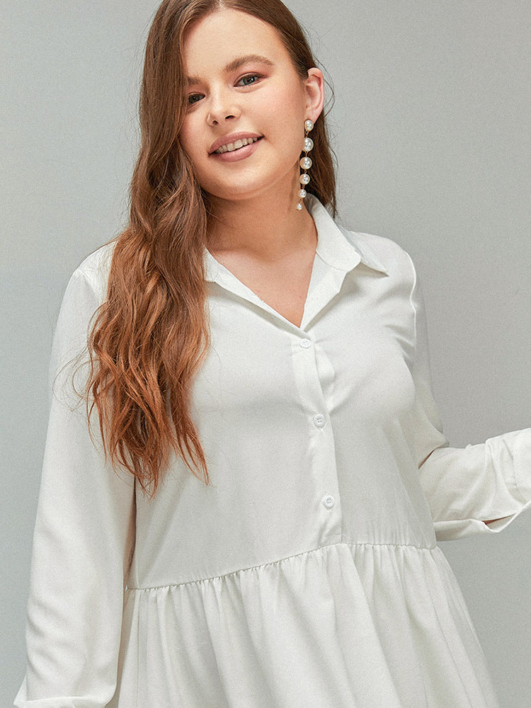 Shirred Irregular Hem Dress