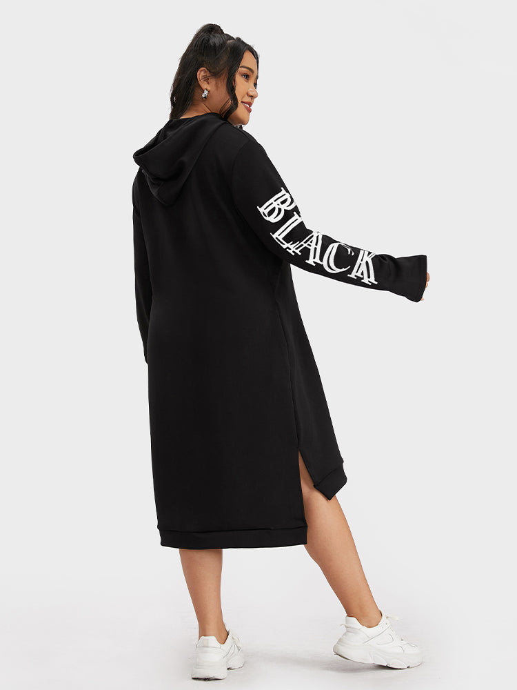Poker Print Split Sweatshirt Dress
