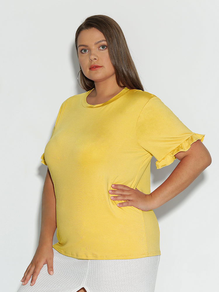 Frill Trim Short Sleeve T-Shirt