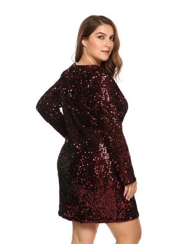 Sequin V-neck Party Dress