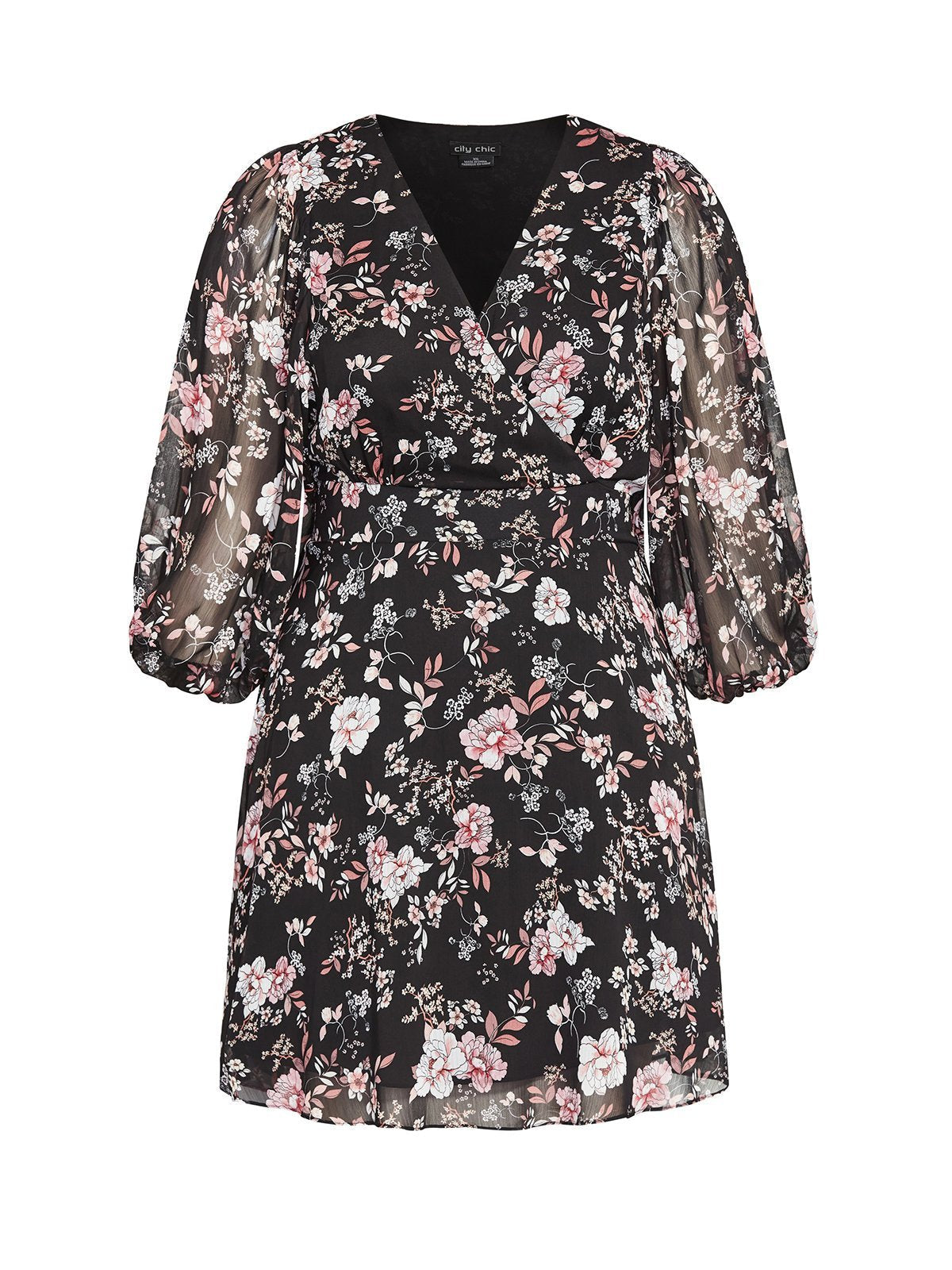 Floral Printed Lantern Sleeve Dress