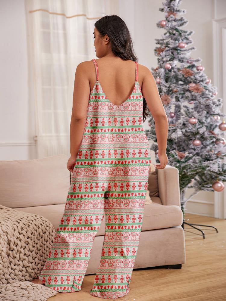 Geo Print Pocket Lounge Jumpsuit