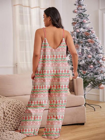 Geo Print Pocket Lounge Jumpsuit