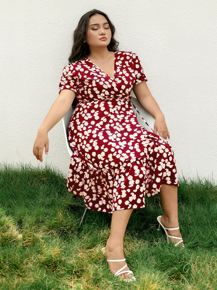 Daisy Wrap Midi Dress