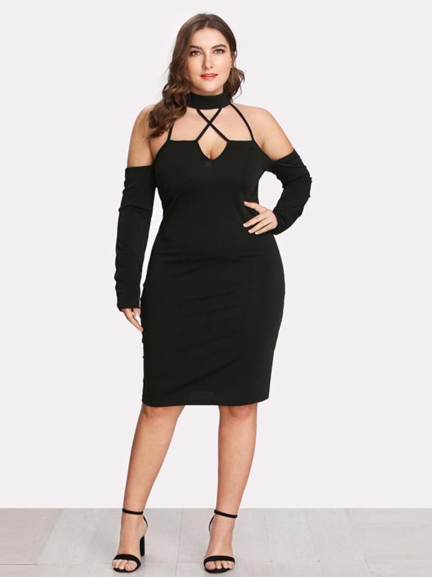Hollow Out Slim Fit Sexy Halter Dress