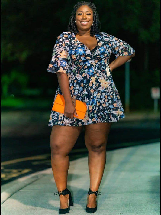 Ditsy Printed Ruffle Dress