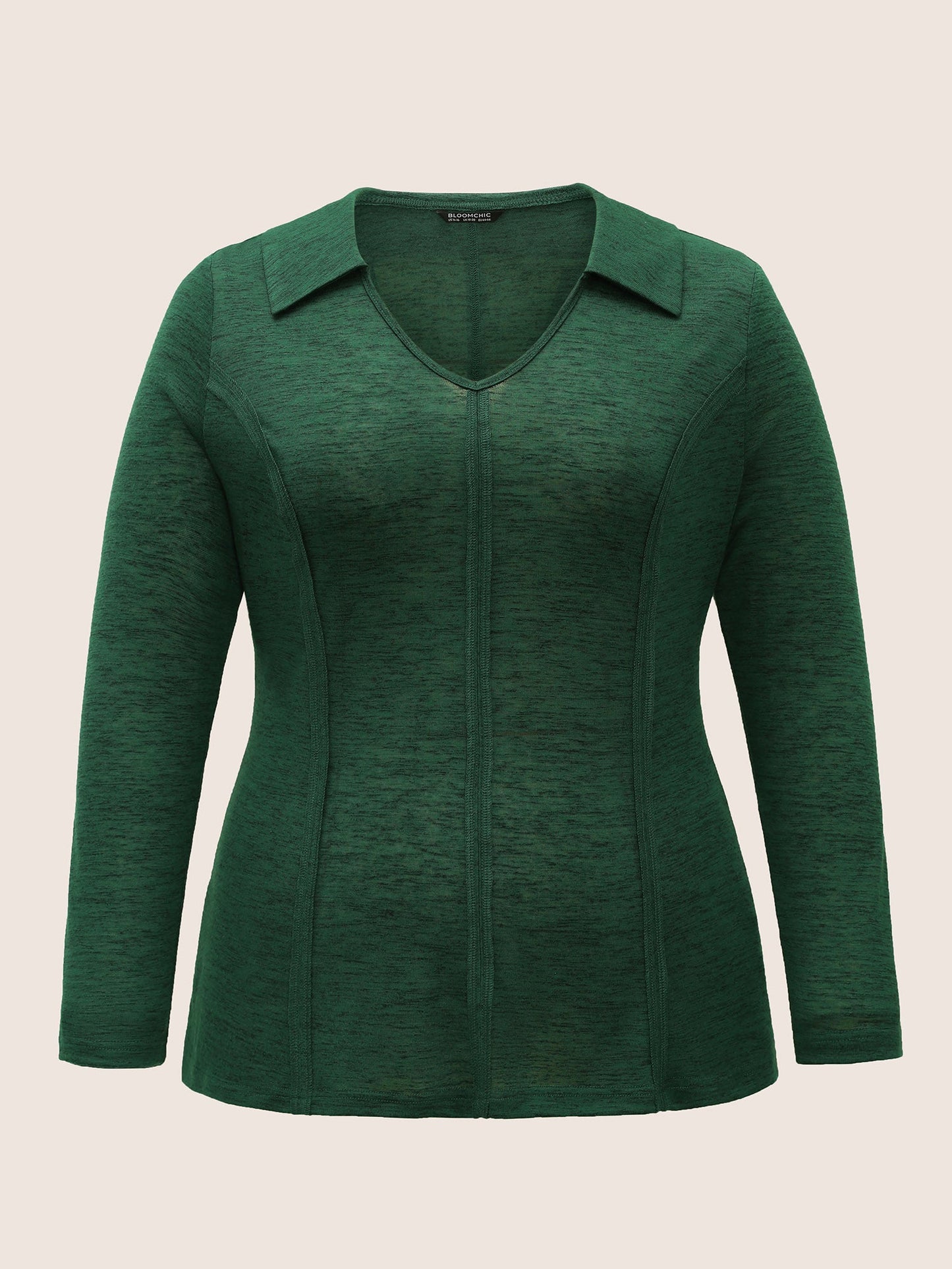 Plain Shirt Collar Heather Texture T-shirt